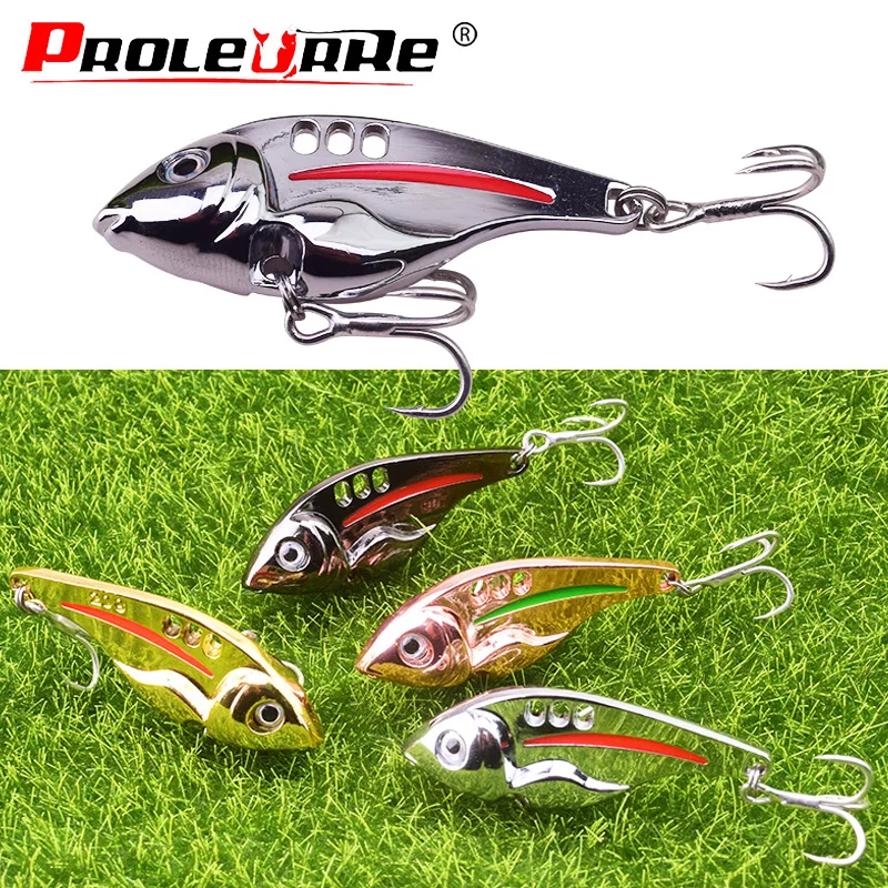 1Pcs Metal VIB Spoons Fishing Lure 10g 15g 20g Vibrating Wobbler Lures Artificial Hard bait Tackle Sequin Bass crank Lures Pesca