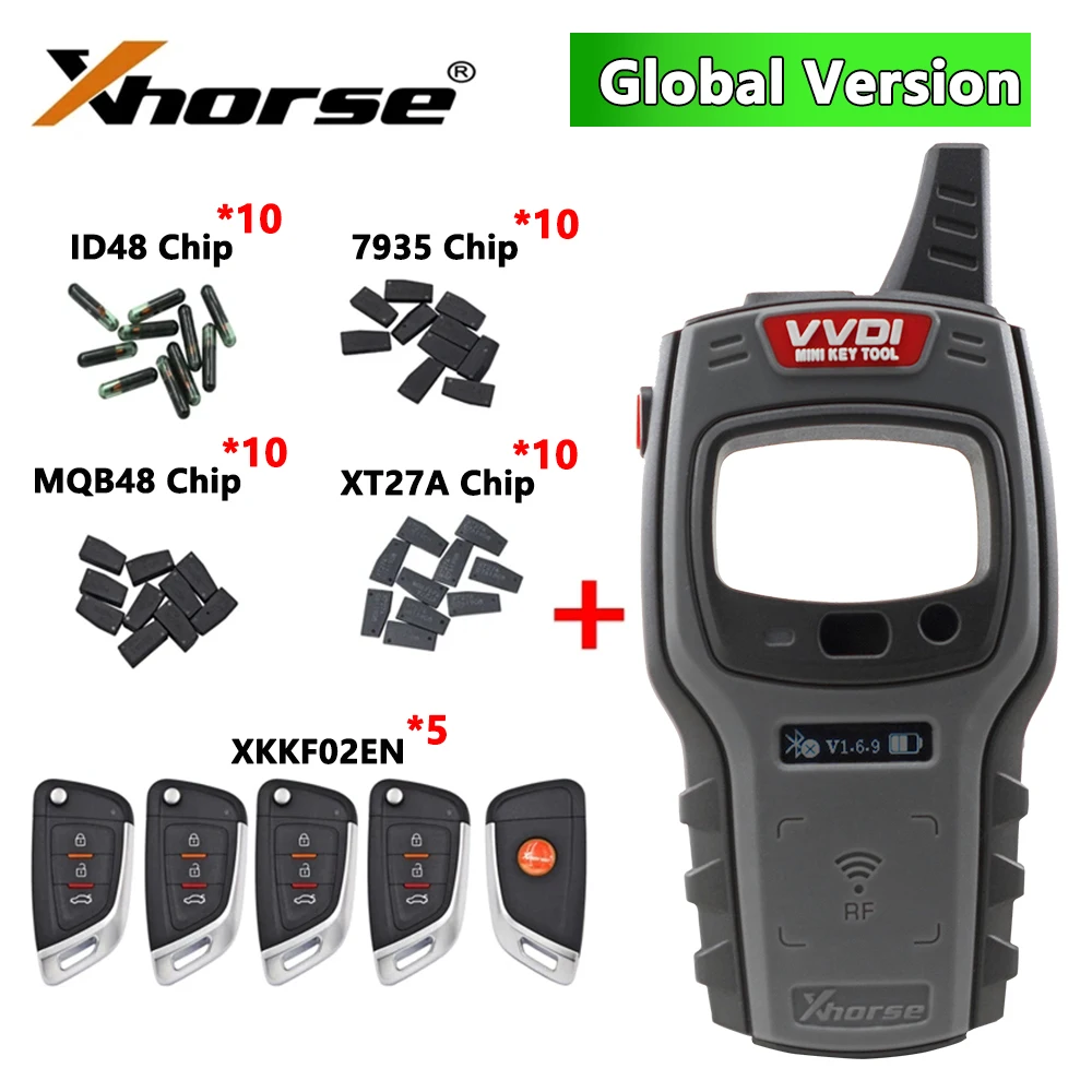 

Xhorse VVDI Mini Key Tool Key Programmer Free 96bit 48-Clone Function No Token Global Version or 5pcs XKKF02EN Wire Remote Key