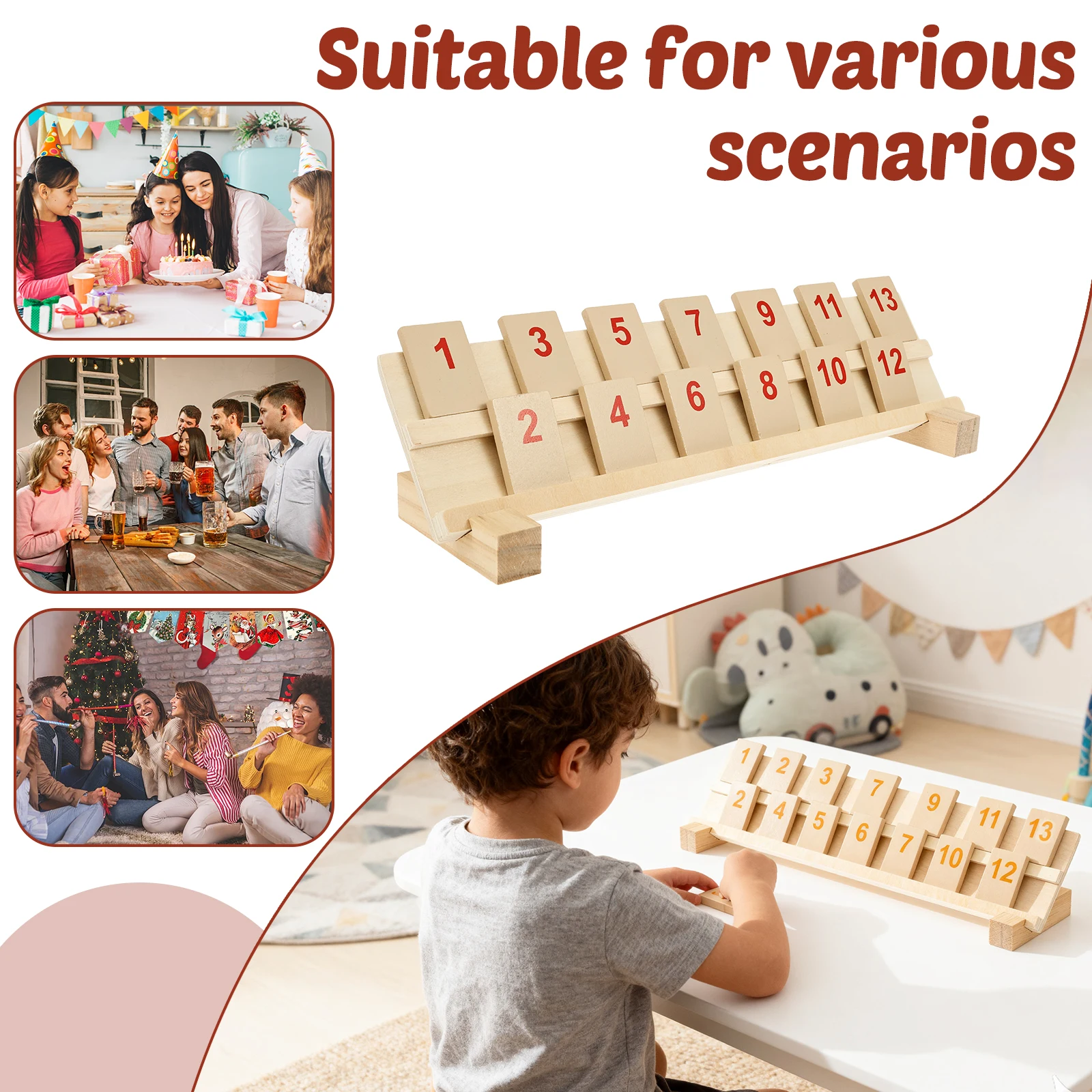 Rummy Cube Game with 4 Racks, 106 Rummy Cube Game Set with Portable Case, Rummy Tiles Travel Set for Family Classic Board Games