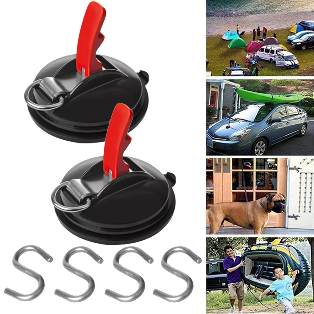 ​2Pcs Car Truck Tent Suction Multi-function Camping Tent Securing Hook Auto Accessories Vacuum Suction Cup Car Accessories