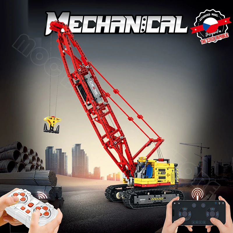 REOBRIX High-Tech Power Mechanical Crawler Crane Model 22006 Truck Car Building Block Brick Children Enginering Toys Gifts