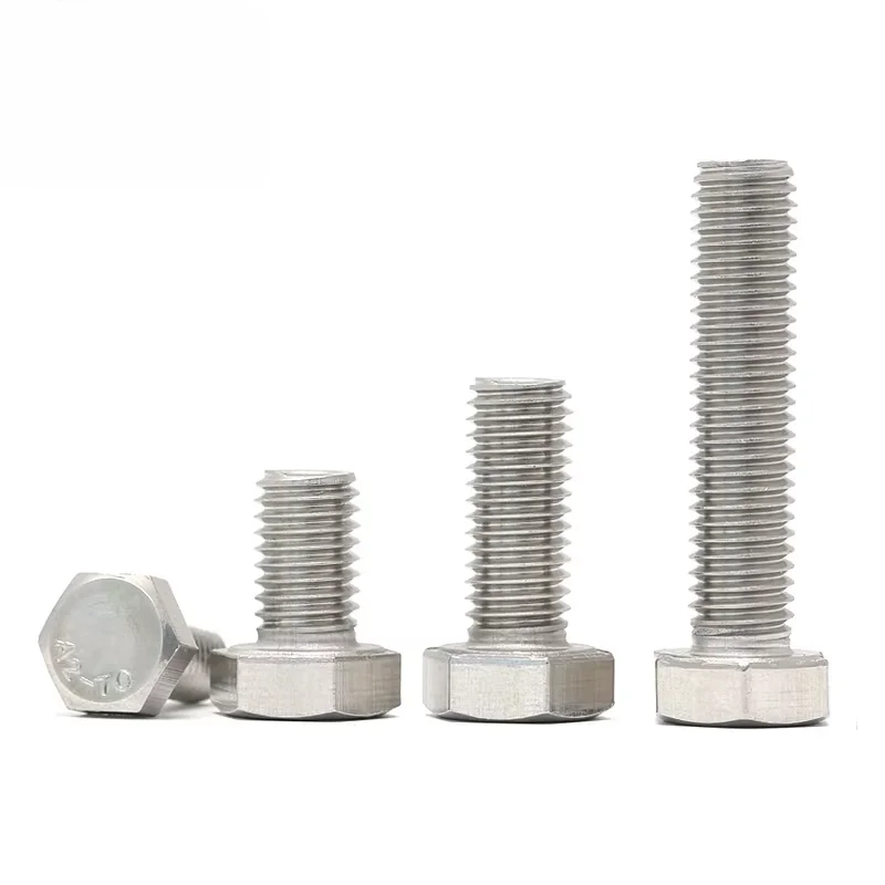 

10PCS DIN933 8# 10# 1/4 5/16 3/8 7/16 1/2 British Standard SS304 Stainless Steel External Hex Head Screw UNF Hexagon Cap Bolt