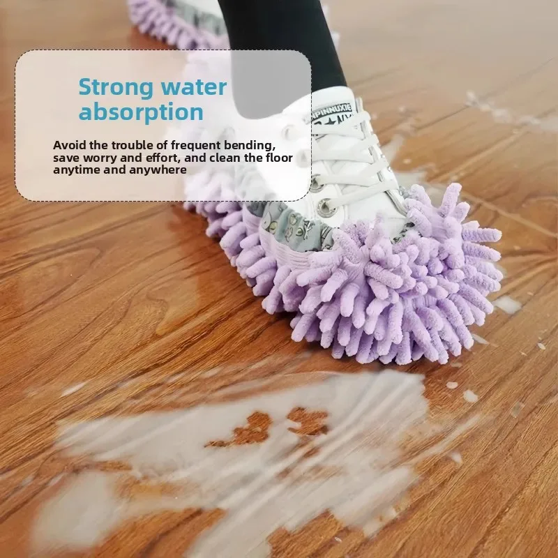 5 أزواج من شباشب التنظيف بدون استخدام اليدين، مماسح غبار يمكن ارتداؤها للأرضيات، وسادات تنظيف أرضية المنزل الذكي، تنظيف سريع الجفاف 2025 جديد