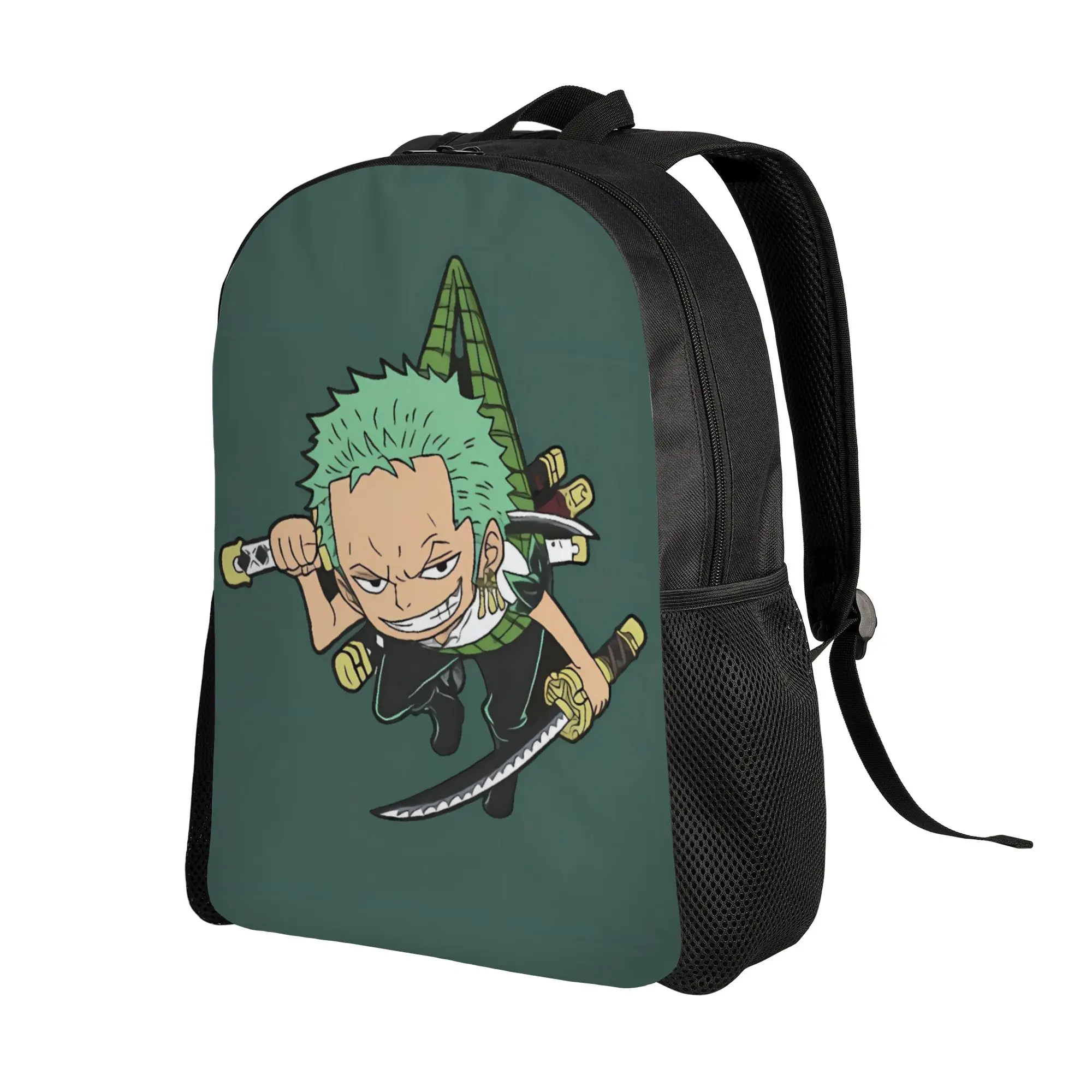 Zoro Small Bust Anime Backpack Ones Pieces Camping Backpacks Men Custom Print School Bags Elegant Rucksack