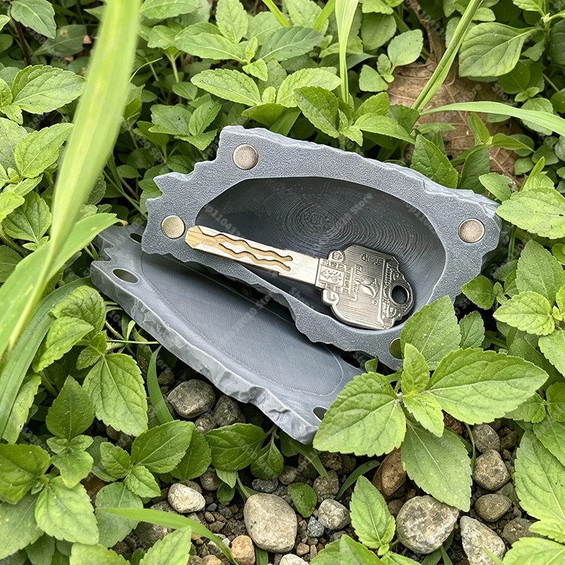 Fake Rock Key Hider Box - Outdoor Garden Secret Key Storage Container, Plastic Stone Disguise Safe for Hide Spare Key