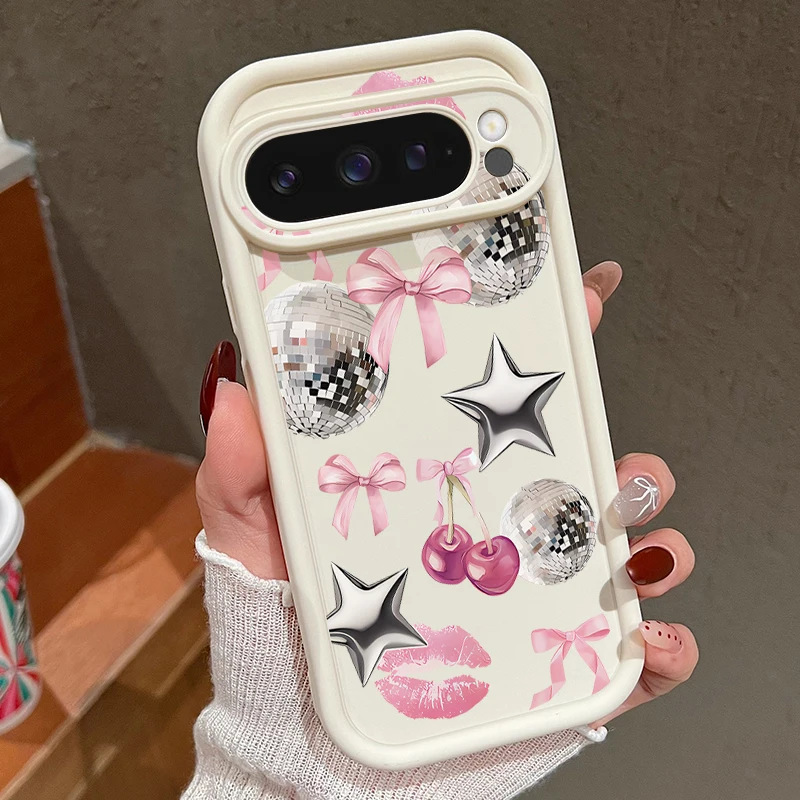 

Чехол для телефона с узором Cherry Star Light Ball для Google Pixel 10 9 8 7 Pro 8A 7A Pixel 9 10 Pro XL, противоударный однотонный чехол из ТПУ