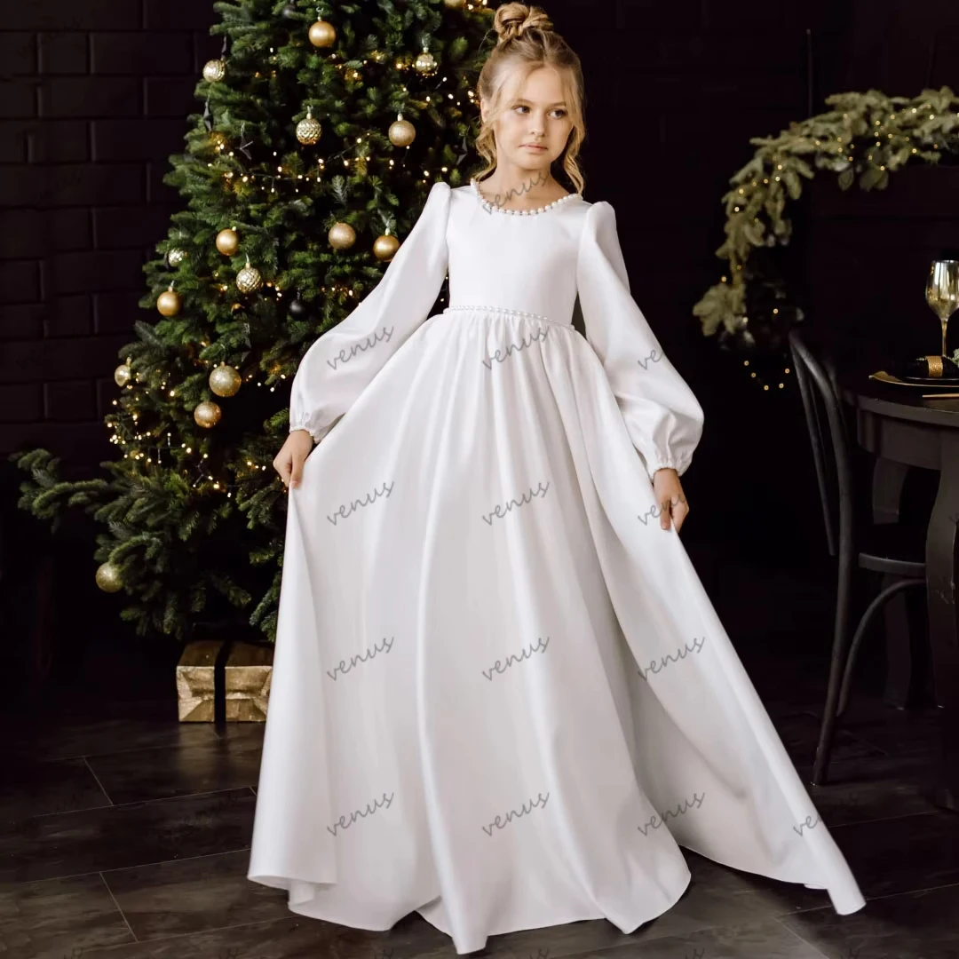 Modest Ball Flower Girl Dresses    Princess Birthday Dress Floor Length Customized Vestidos De Novia 2026
