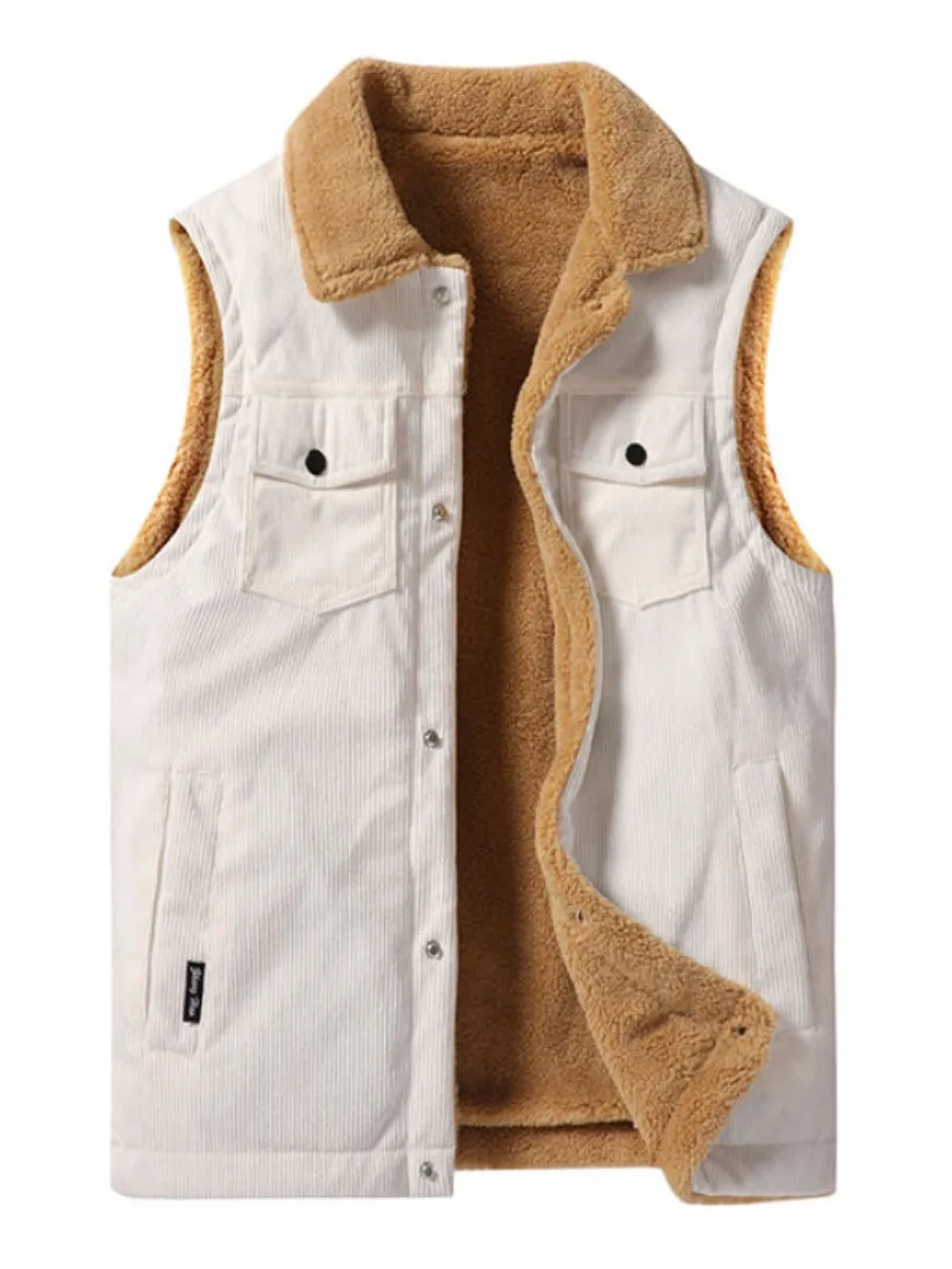 

Thiened Fce Вельветовый рабочий жилет Мужской повседневный зимний теплый жилет Faion Urban Мужская одежда Спецодежда Топ