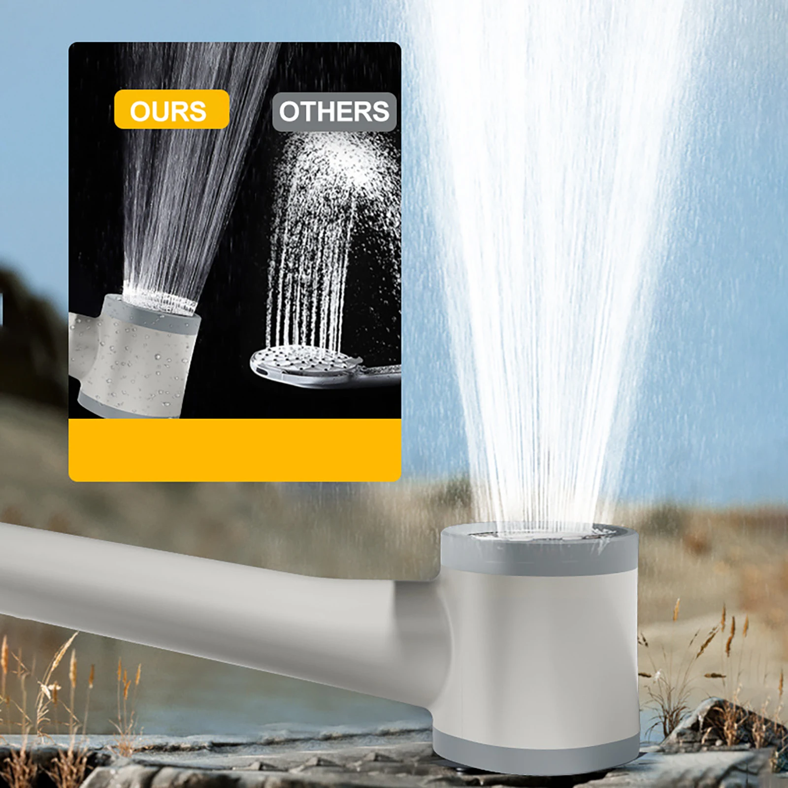 1.5A/2.0A Portable Outdoor Shower Bathing Tool Field Construction Site Dormitory Electric Shower Rural Home Shower with 2M Hose view 2