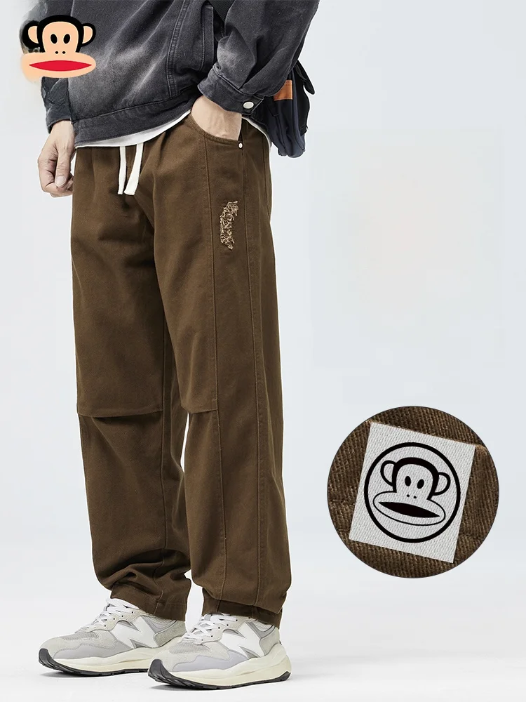 

PaulFrank American Sle Khaki Work Pants Loose Straight Leg Casual Trousers for Men Autumn New Arrival Breathable Cotton You...