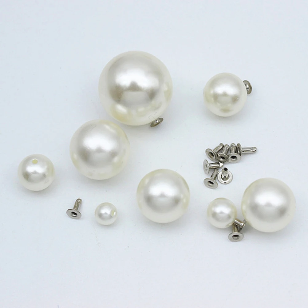 

100 Pcs Gems for Crafts Pearl Rivets Earrings Stud Artificial Silver Women Miss