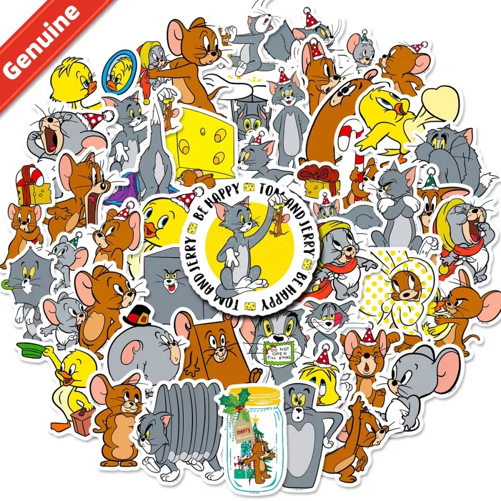 50 個本物のトムとジェリーステッカー漫画スクラップブックステッカー水ボトルギター文具装飾デカール女の子のおもちゃギフト