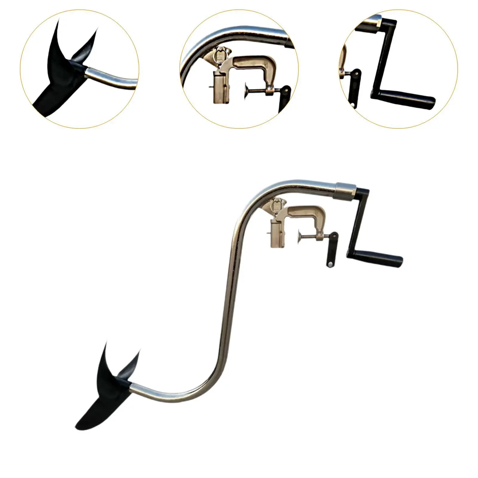 

Hand Operated Boat Propeller Easy Mount Metal Nylon Trolling Motor Repair Accessory for Inflatable Canoe Motor