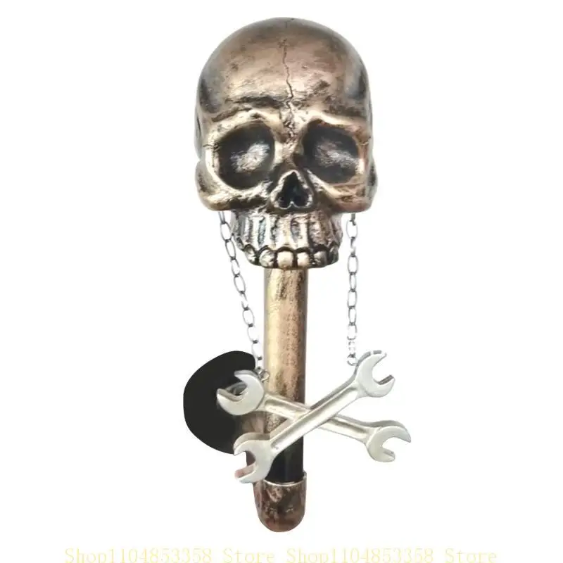 

652F Skull Helmet Stand Motorbike Helmet Holder Wall Mount Rack for Coat Skull Head Holder Helmet Display Rack