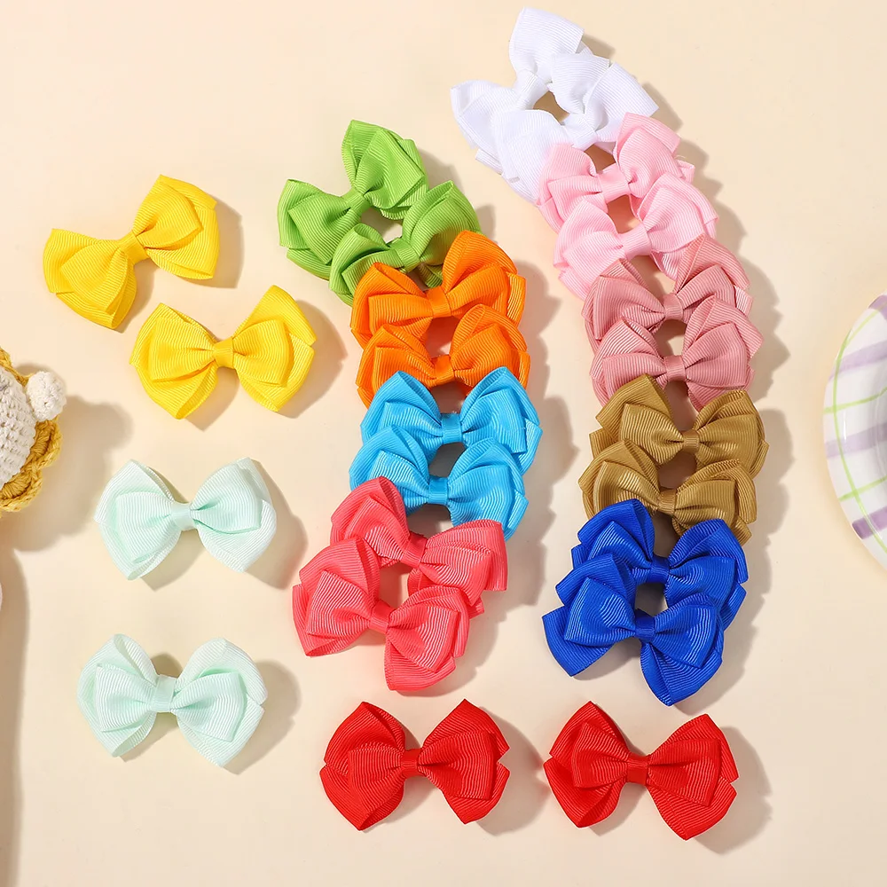 

40pcs Random Color 4'' Grosgrain Ribbon Bowknot Hair Clips For Kids Girls Bows Clip Hairpins Barrettes Headwear Hair Accesso
