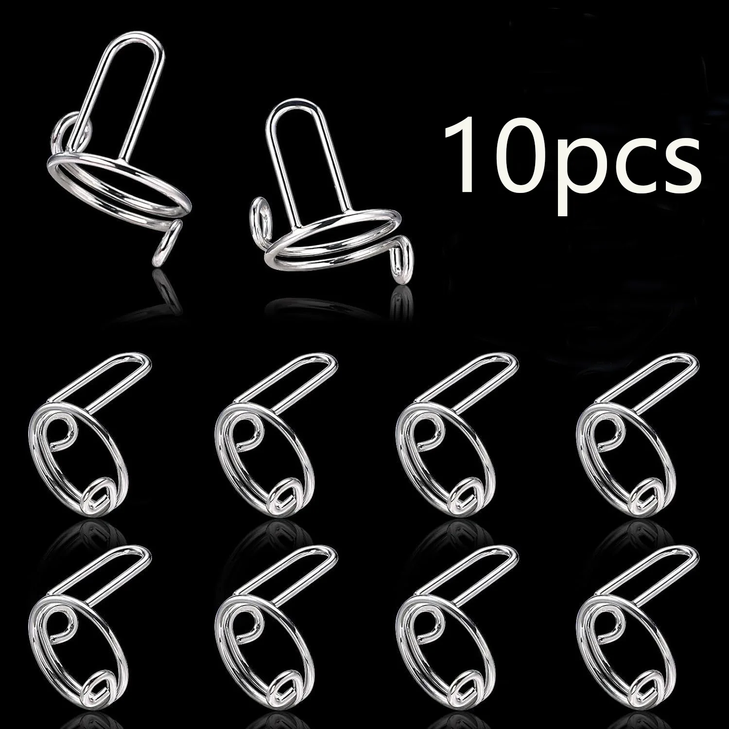 10 piece set of fashionable nail plates, removable nail rings, and metal rings