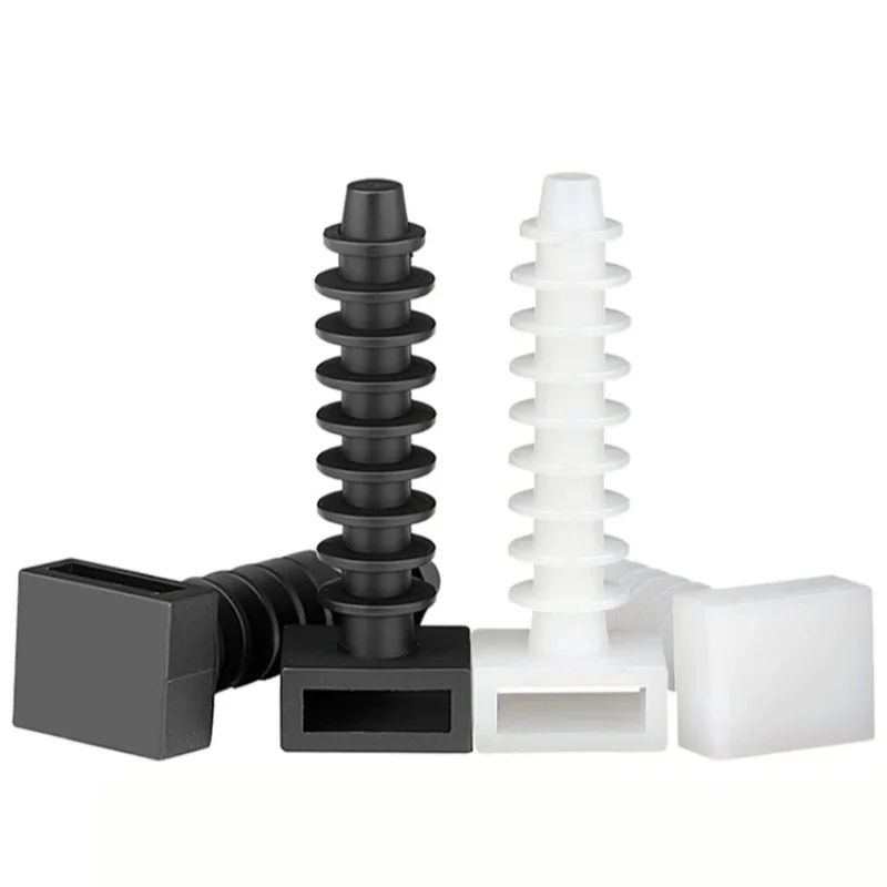 CH-6 CH-8 Black/White Nylon Gecko Type Cable Tie Holder Heavy Duty Plastic Zip Tie Fixation Base