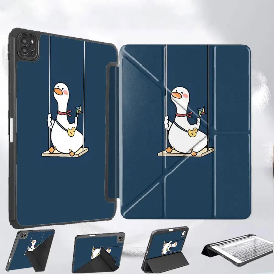 

Tablet Case For iPad Pro 2025 Mini 6 7 Air 4 5 M3 M2 M4 11inch Pro 11th 10th 9th 8th 7th 12.9inch Holder Cover Swing Duck