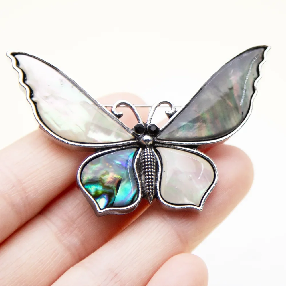 1 قطعة 35*61 مللي متر أذن البحر الطبيعية قذيفة دبابيس فراشة على شكل دبابيس المعلقات مجوهرات DIY بها بنفسك لصنع القلائد النساء مجوهرات