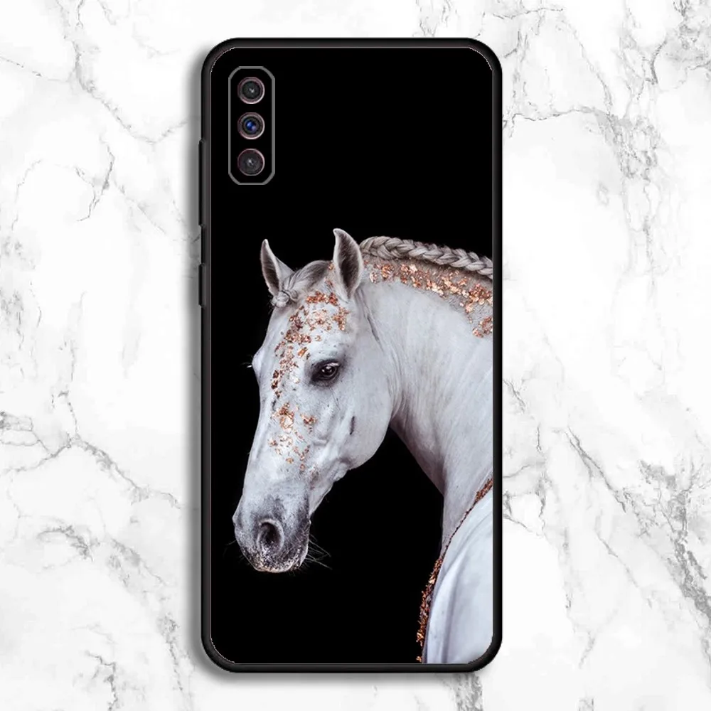 Horse Phone Case For Samsung Galaxy A13,A21s,A22,A31,A32,A52,A53,A71,A80,A91 Soft Black Phone Cover