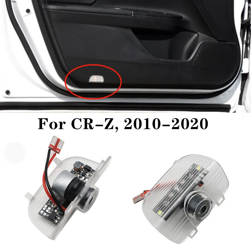 2PCS LED Car Door Logo Laser Projector For CR-Z 2010-2020 CRZ Logo Courtesy Ghost Shadow Welcome Lights Car Accessories