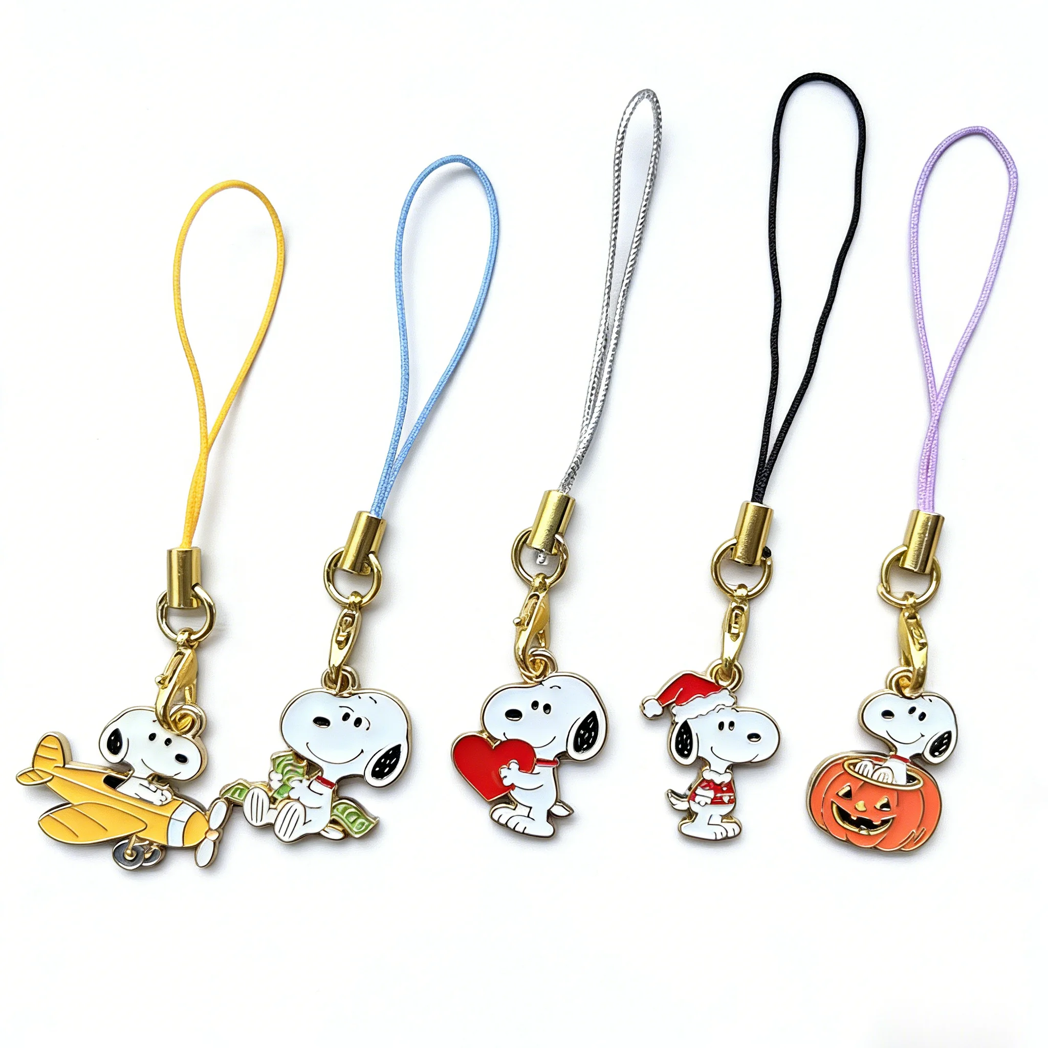 5pcs Snoopy Anime Keychain Phone Chain Key Lanyard Schoolbag Decoration Kawaii Bag Key Chain Jewelry, Small Gift for Friedns view 5