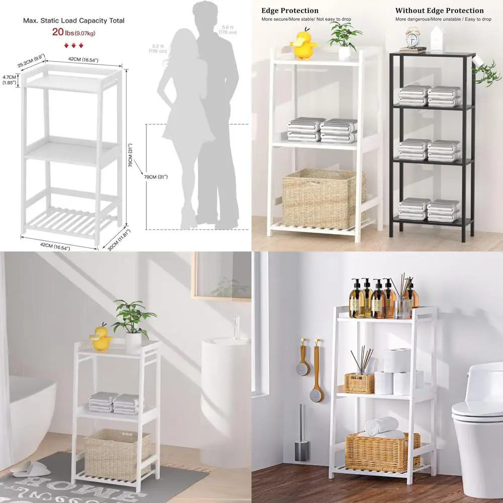 

Трехъярусная полка-лестница из бамбука в деревенском стиле — компактное хранилище для дома, гостиной, кухни