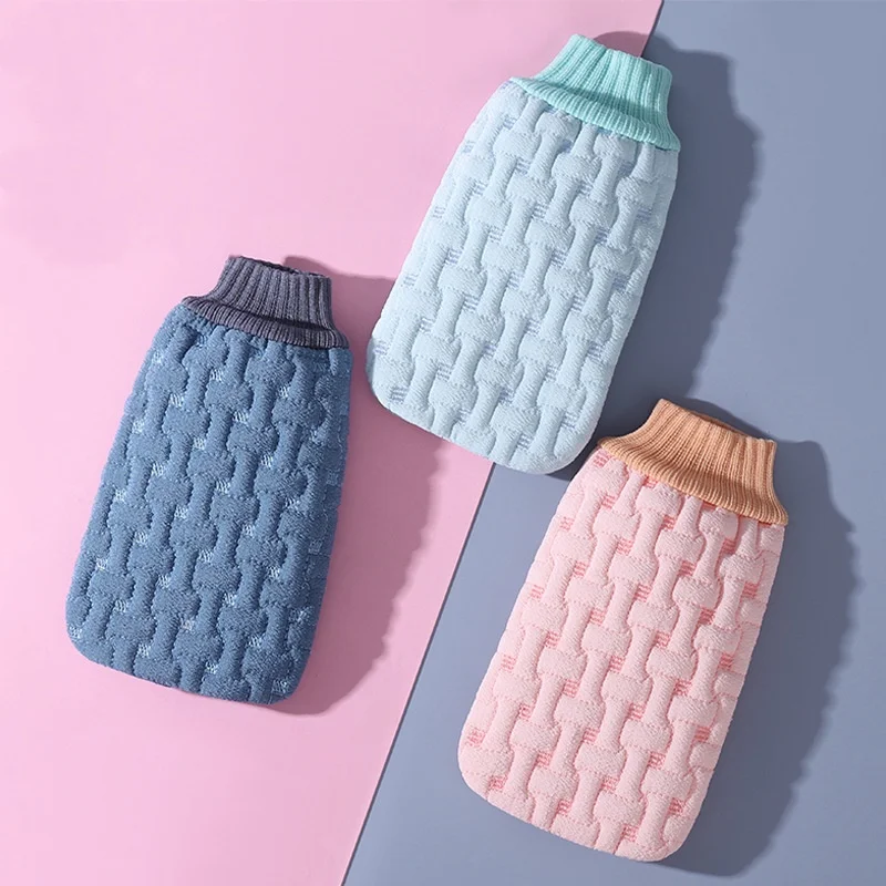 1 قطعة قفاز حمام الوجهين غسل الجسم التقشير الطين القوي فرك حمام الإسفنج أدوات إزالة الجلد الميت منشفة استحمام سميكة #4