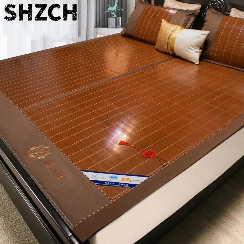 Summer Bamboo Mat Cool Mattress Summer Naked Sleeping Straw Mat Home Double-sided Dual-use Mat Dormitory Foldable Ice Silk Ma/t