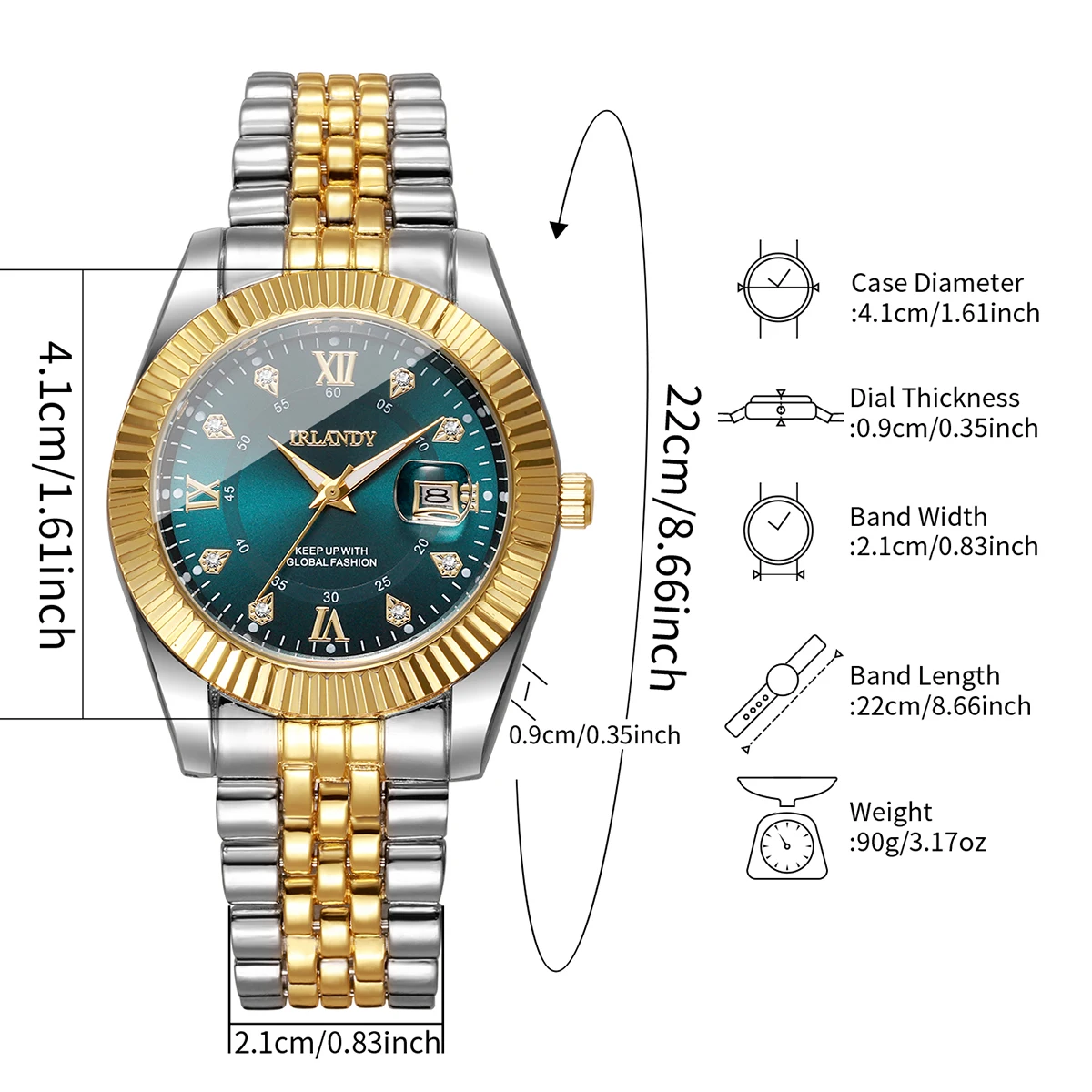 Luxury Stainless Steel Strap Men Business Watches Fashion Rhinestone Men's Calendar Quartz Watch Reloj Hombre (Without Box) image 6