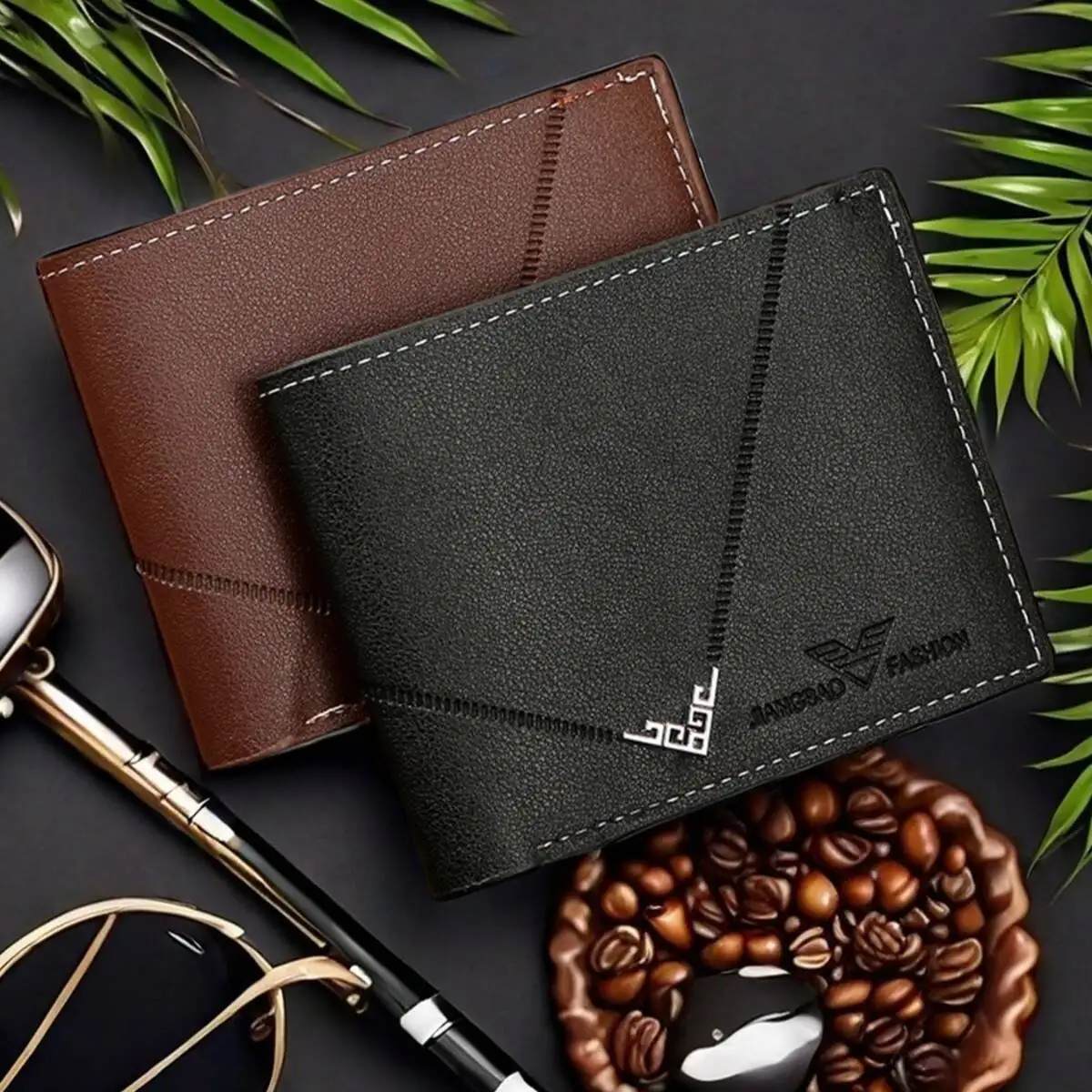 Slim Leather Wallet Men RFID Blocking Bifold Front Pocket Wallet Minimalist Credit Card Holder Cash Money Clip Card Cash Money
