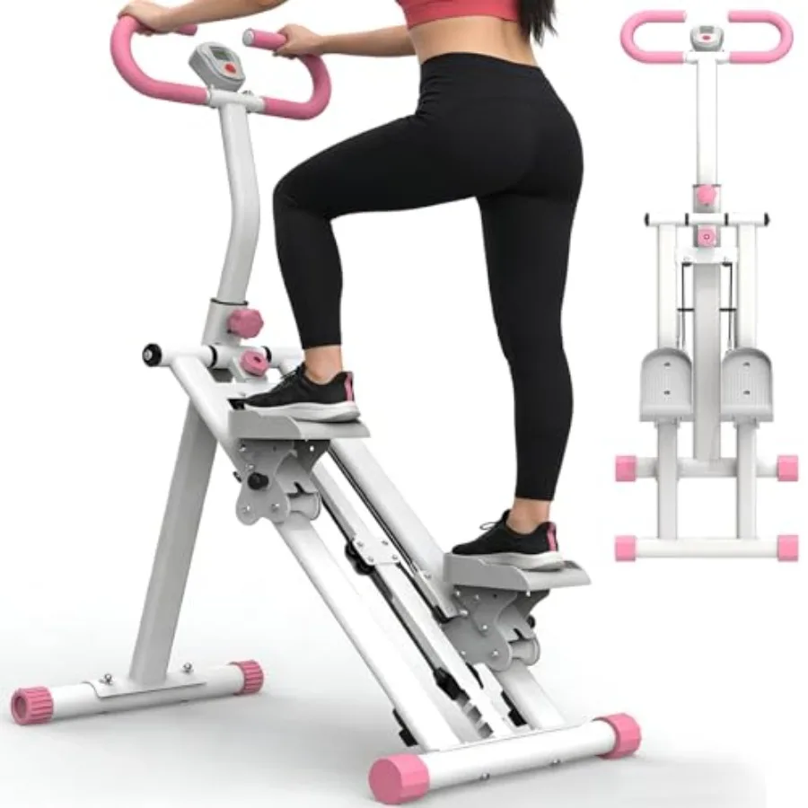 

Home Exercise Stair Master with 3 Adjustable Resistance Folding Vertical Stair Stepper in Black Low-Impact Full-Body Fitness Ma
