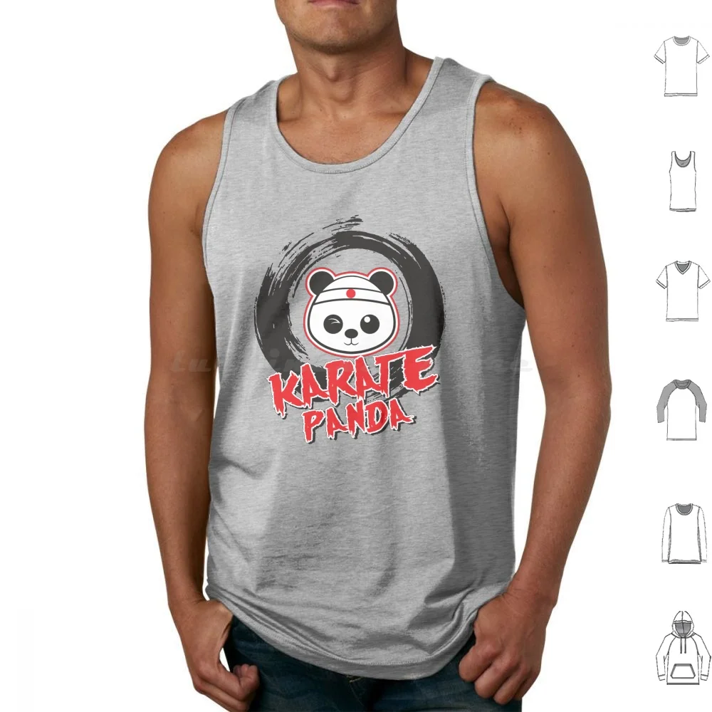 Karate Panda Circle Brush Tank Tops Print Cotton Karate Panda Japan Martial Arts Cool Animal Bear Kung Fu New Hot