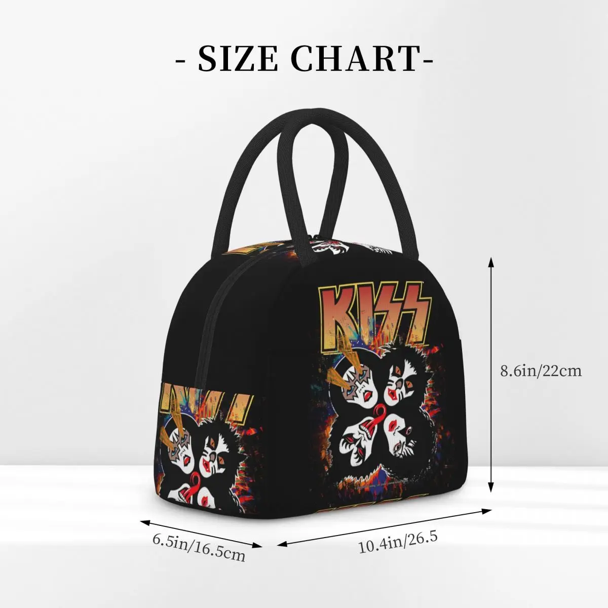 Kiss Rock Band Retor Lunchtaschen, isolierte Bento-Box, tragbare Lunchtasche, wiederverwendbare Picknicktaschen, Kühltasche für Frauen, Studenten, Arbeit