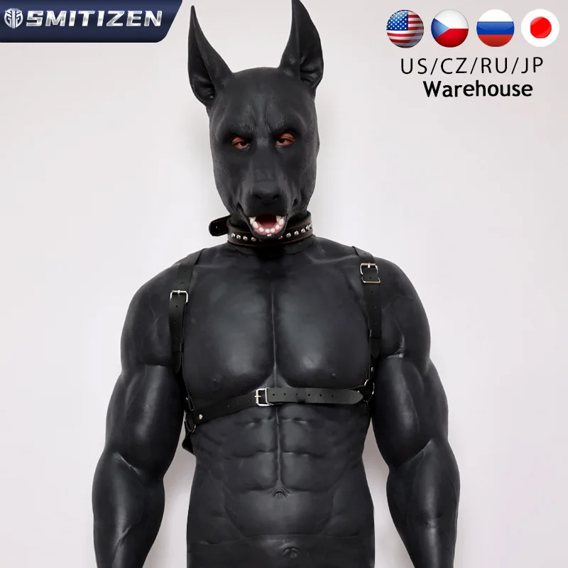 

SMITIZEN Silicone Muscle Suit Whole Body Cosplay Costumes Puppy Play Mask Realistic Fake Chest BDSM Bondage Fetish Slave Erotic