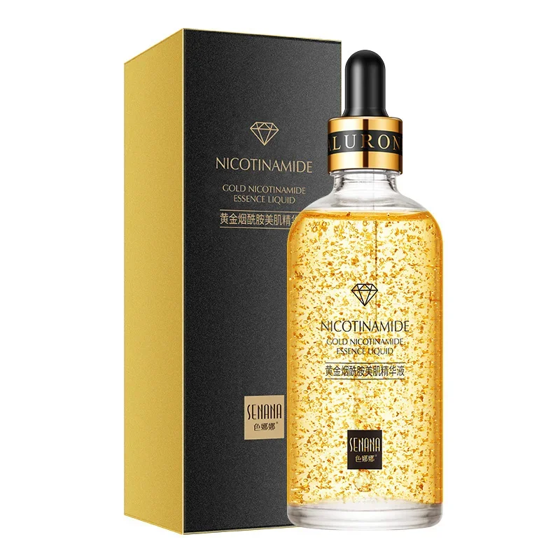 Face Serum Nicotinamide Moisturizing Facial Essence Liquid 24K Pure Gold Refreshing Anti-Aging Skin Care