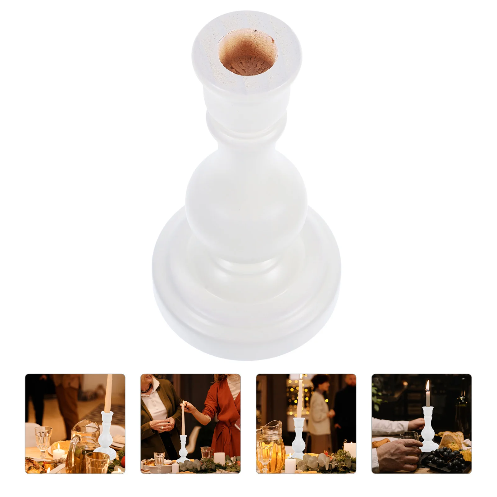 

Vintage Wooden Holder Rustic Design for Living Room Bedroom Office Tabletop Candlestick Decor Craft Rustic Holder