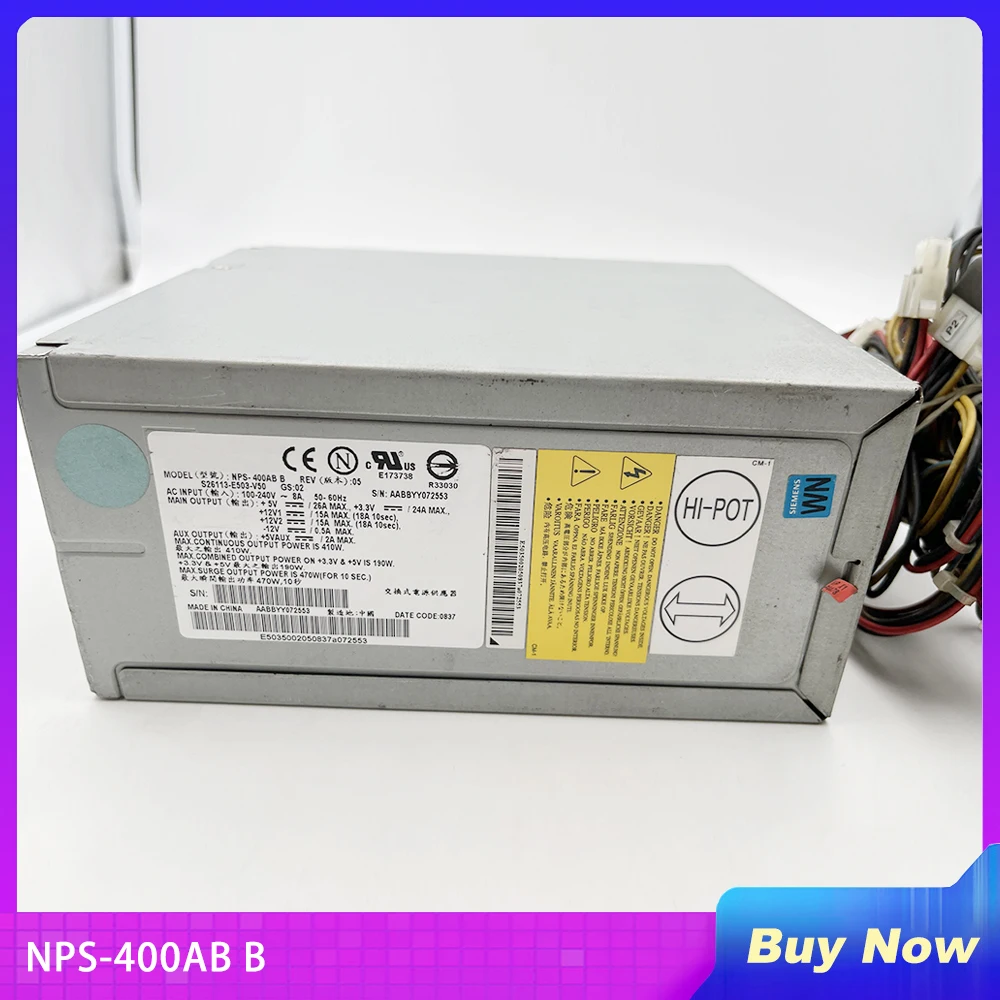 For Siemens Industrial Computer Power Supply S26113-E503-V50 400W NPS-400AB B