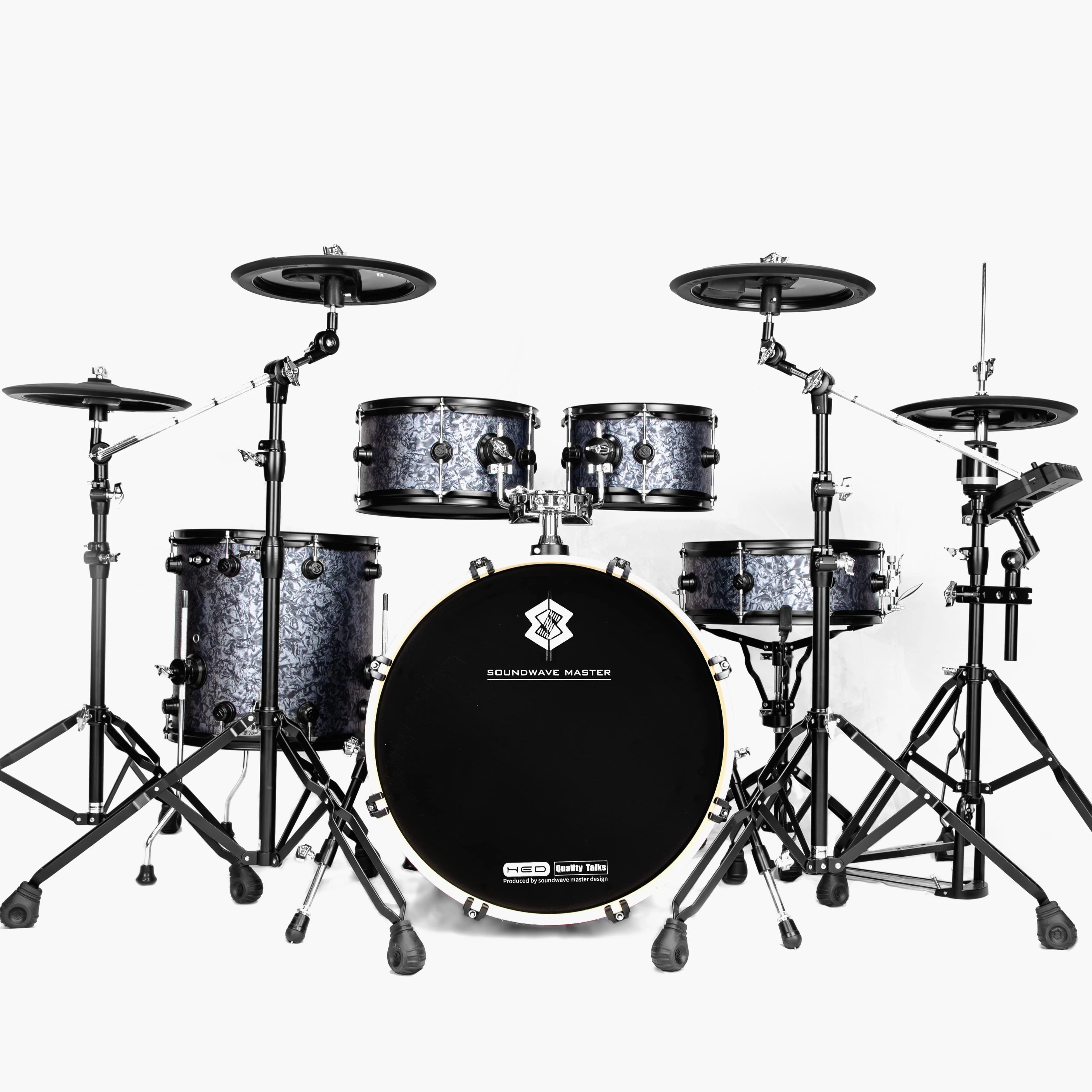 Hybrid Drum Set With Electronic Functions Percussion Instrument For Beginner Home Practice Stage Performance Playing