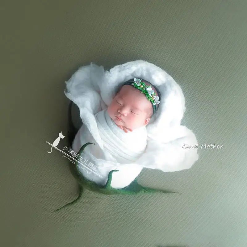 Fotografia infantil adereços flor bud modelagem feltro recém-nascido envolto bebê estúdio conjunto de fotos