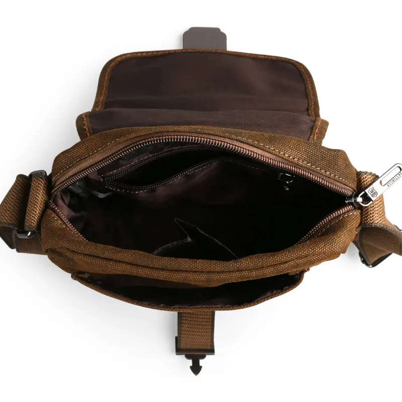 Vintage Canvas Wear Resistance Shoulder Bags Men Teenage Boys Cross Retro Messenger Crossbody Bag