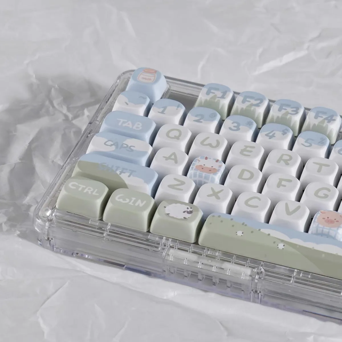 Imagem -04 - Bonito Pbt Keycaps para Teclado Mecânico Kawaii Keycap Xoa e Foa Profile Gift 140 Keys Cap Dye Sublimation mx Switch