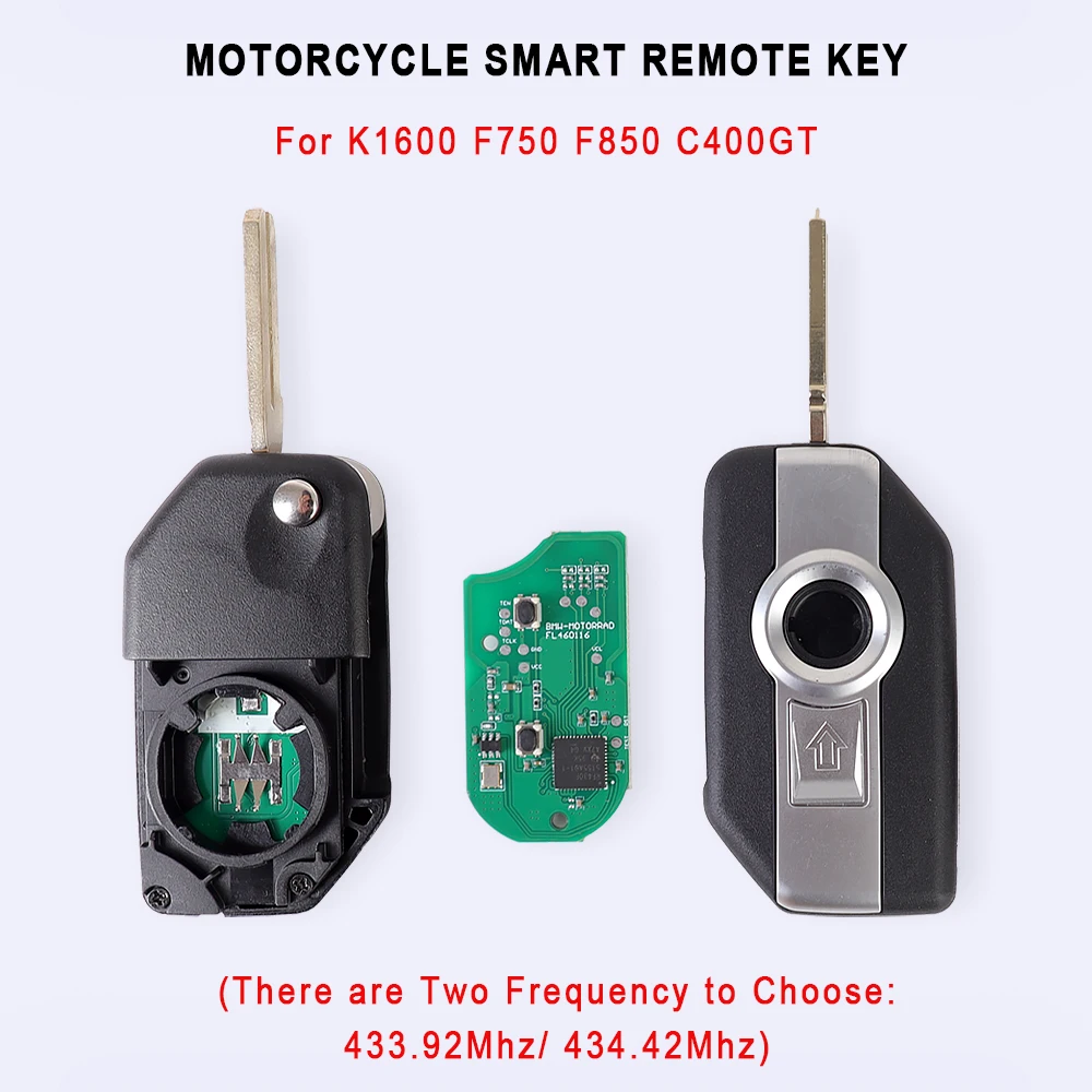 

433.92Mhz / 434.42MHZ Motorcycle Smart Remote Key With 8A Chip KYDZ Board For BMW K1600 GT K1600GTL F750 F850 C400GT Accessories