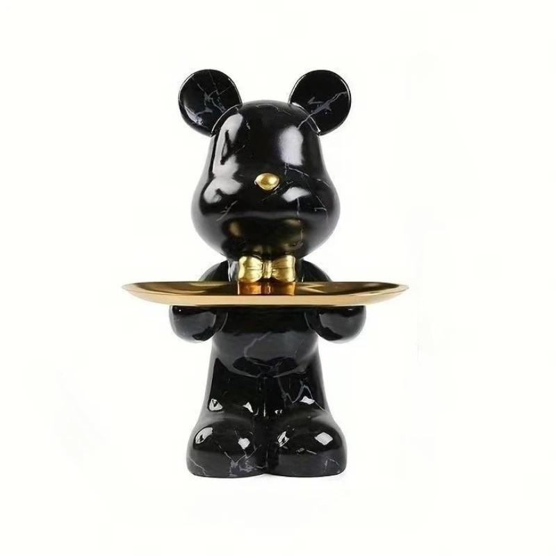 

26 см граффити абстрактная смола стоячий медведь статуя для хранения милый органайзер с животными держатель для декора стола подарок для украшения дома и офиса