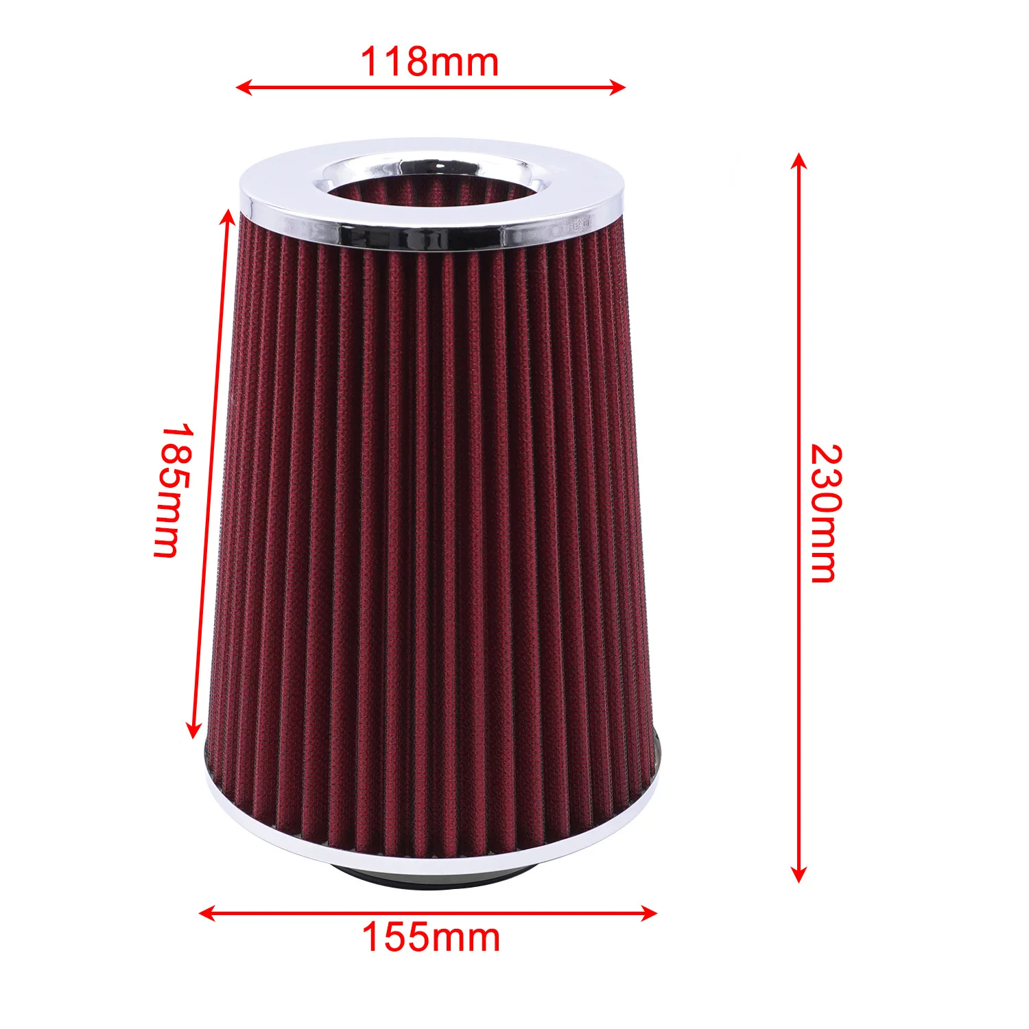 Universal 3 Inch 76 mm  Cold Air Intake Sports Air Filter High Performance Clamp-On Washable Car Professional Spare Parts 101MM