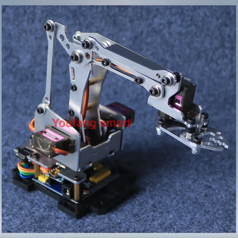 MG90S 4 DOF Unassembly Metal Mechanical Arm Robot Manipulator Claw for Arduino Robot DIY Kit Android App Programmable Robot Arm