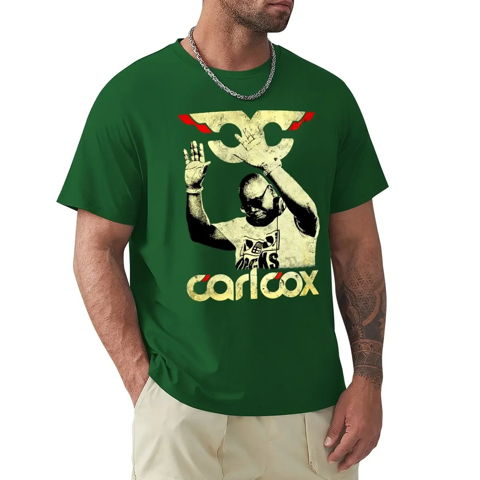 Men Cotton Vintage Carl Cox Grungy Old School House Minimal Techno T-Shirt vintage clothes for a boy tshirts for men