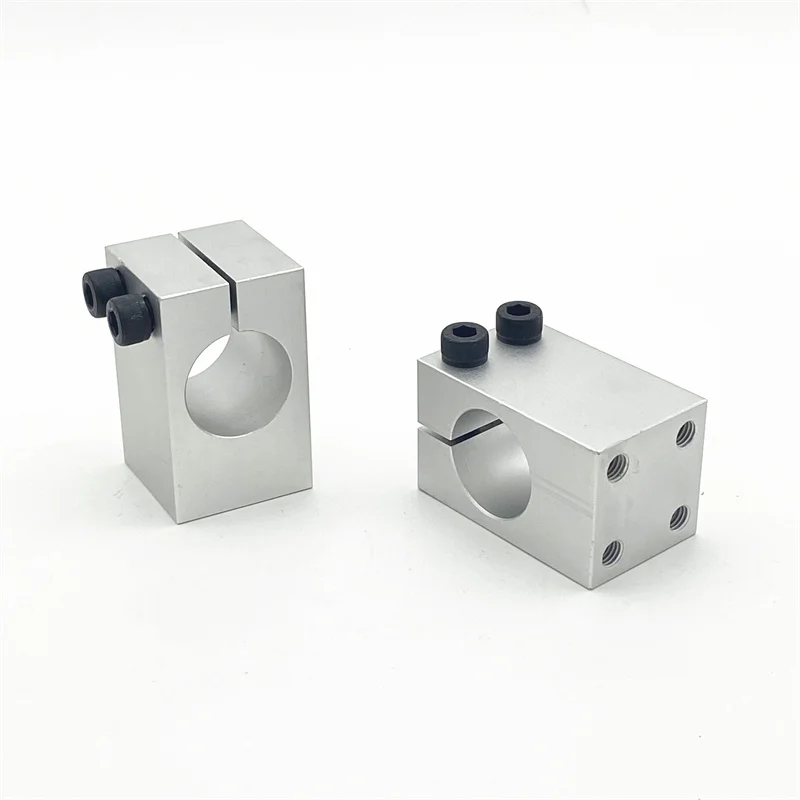 Aluminum Alloy Shaft Fixing Bracket Pillar Fixing Clamp with Threaded Parallel Guide Shaft Support Pipe Clamp Bearing Housing