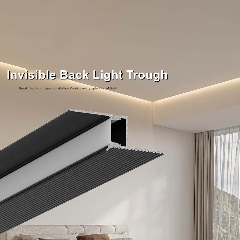 Plafonnier LED en Forme de Z/T, Profilé en Aluminium, Étroit, Suspendu, Linéaire, Décoration de Maison, Barre Rigide, Lumière Invisible,