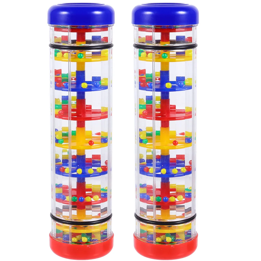 

2pcs Rain Sound Plastic Rainstick For Musical Enlightenment Early Education Instrument Color Recognition Cognitive